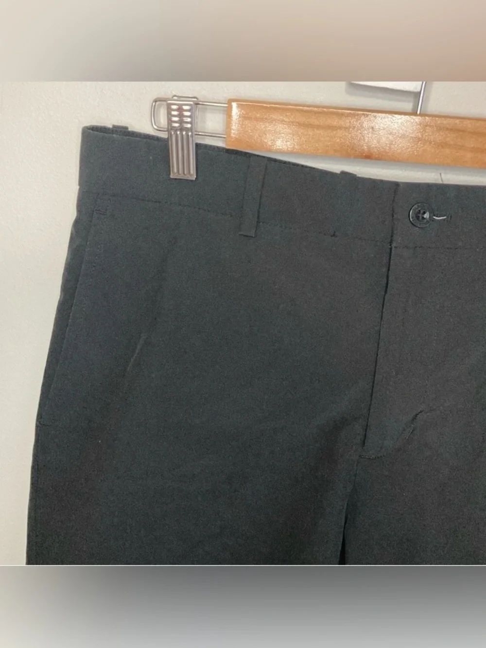 Slazenger Flat-Front Black Golf Shorts, Size 32 Waist, Men’s Dress Shorts